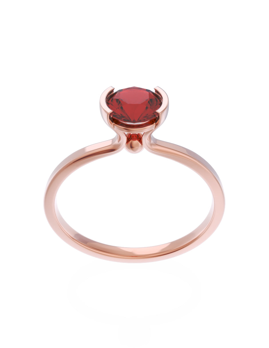 Anillo de Compromiso Eternidad de Oro 14k Zirconia Roja ZR8546-7