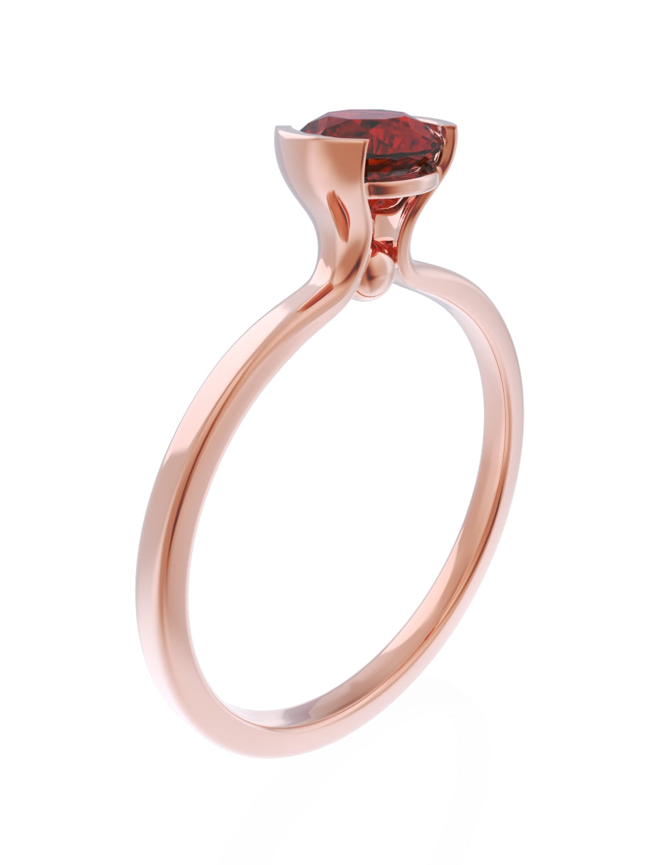 Anillo de Compromiso Eternidad de Oro 14k Zirconia Roja ZR8546-8