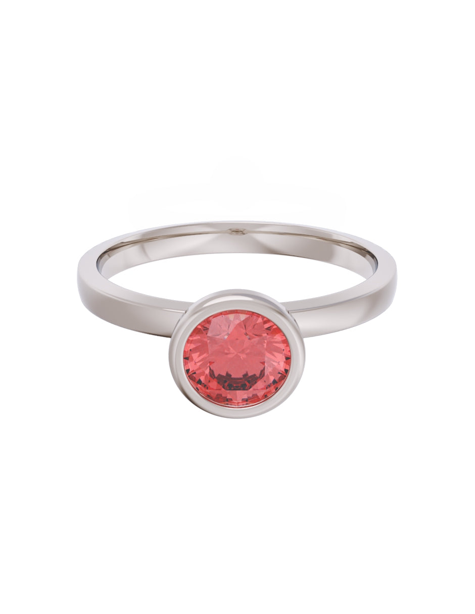 Anillo de Compromiso Eternidad de Oro 14k Zirconia Roja ZR8547-3