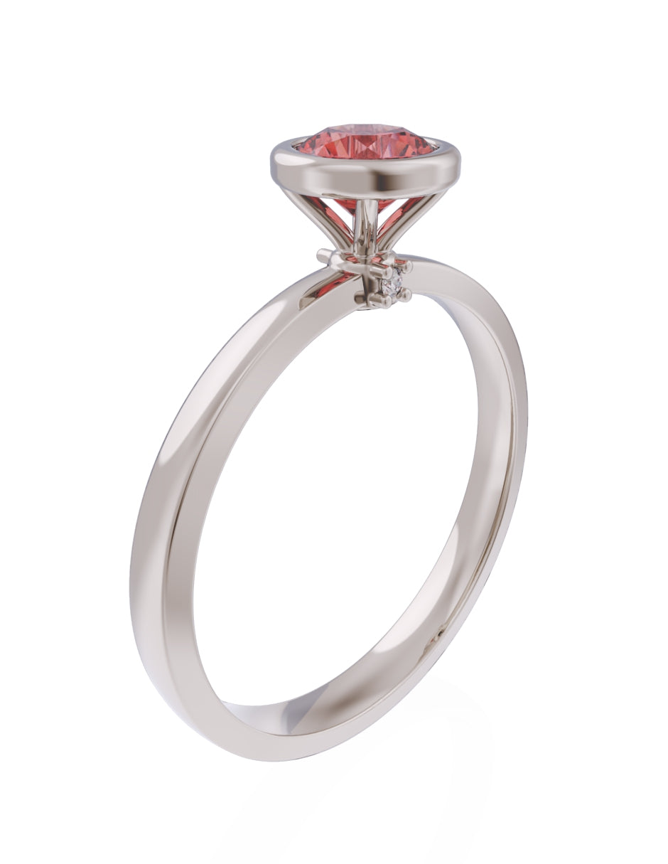 Anillo de Compromiso Eternidad de Oro 14k Zirconia Roja ZR8547-5