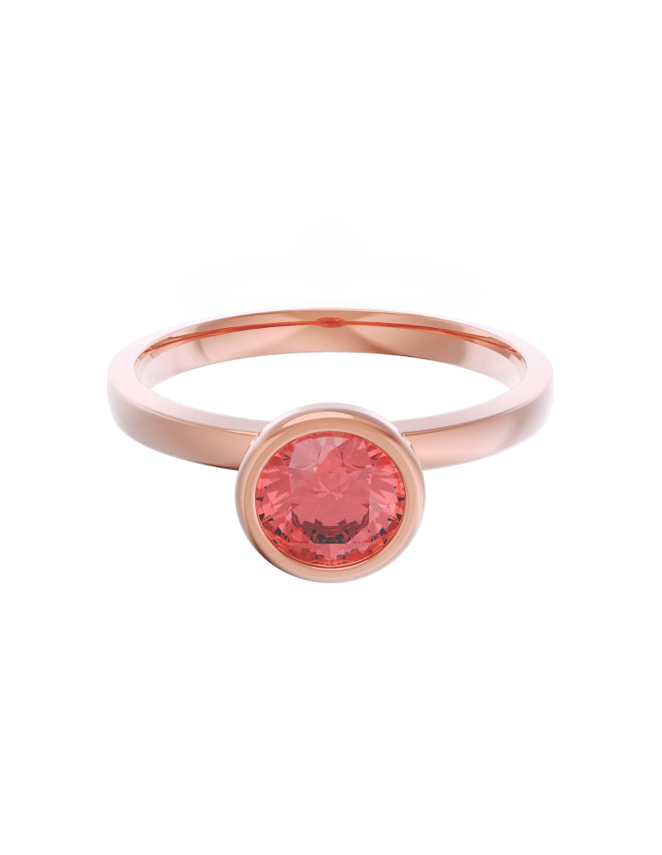 Anillo de Compromiso Eternidad de Oro 14k Zirconia Roja ZR8547-6