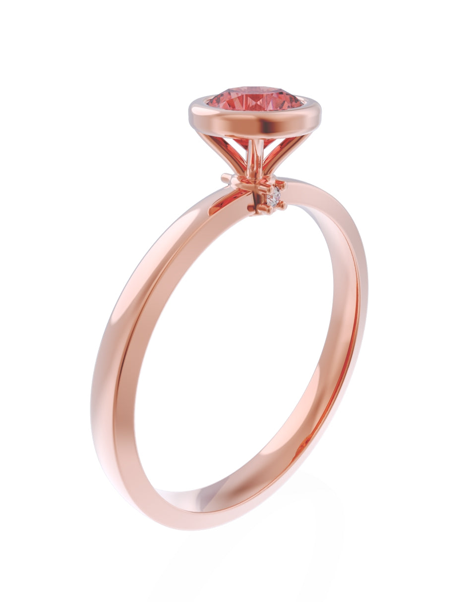 Anillo de Compromiso Eternidad de Oro 14k Zirconia Roja ZR8547-8