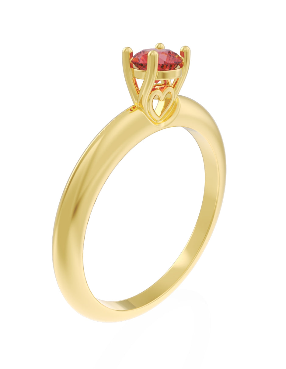 Anillo de Compromiso Eternidad de Oro 14k Zirconia Roja ZR8549-2
