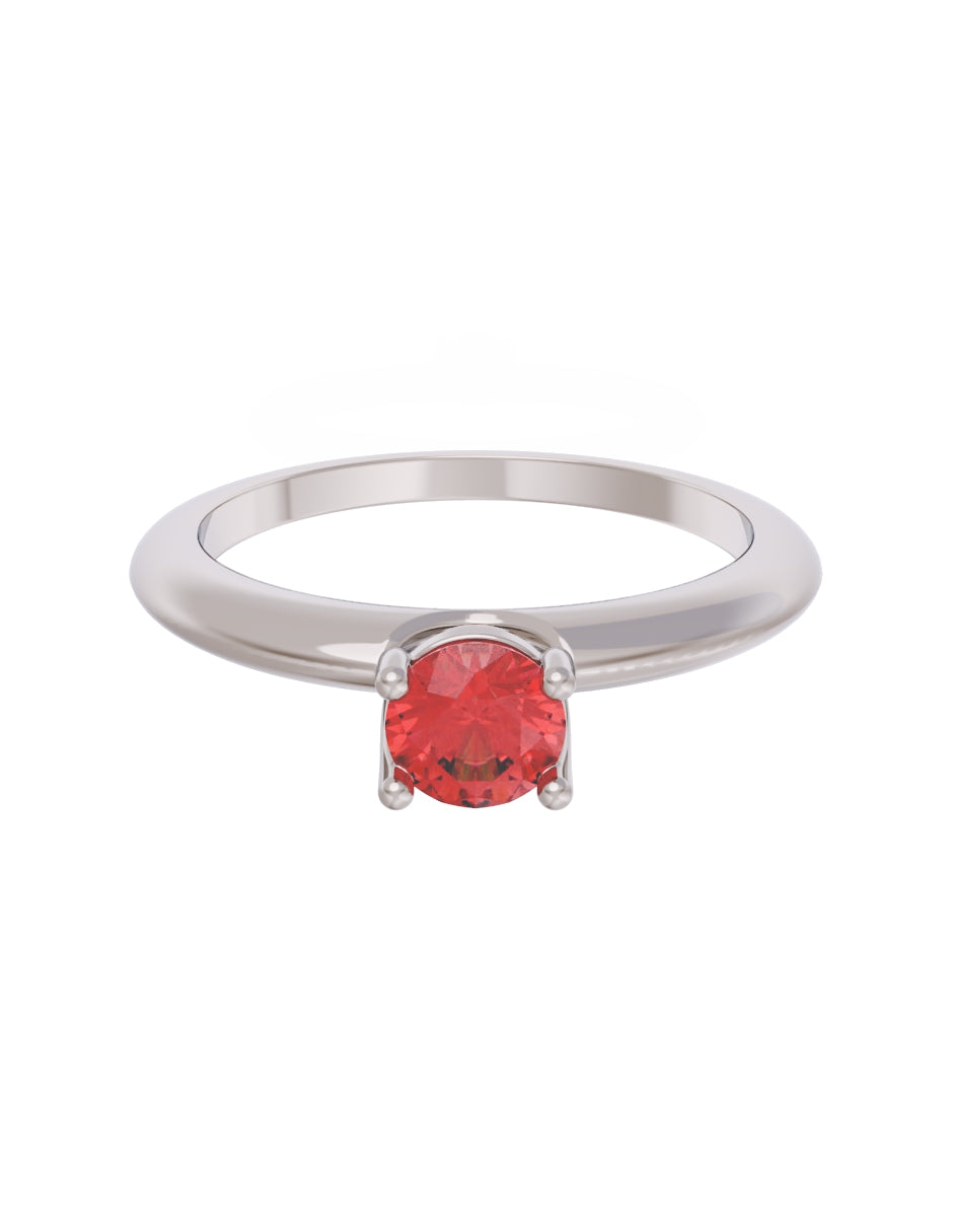 Anillo de Compromiso Eternidad de Oro 14k Zirconia Roja ZR8549-3