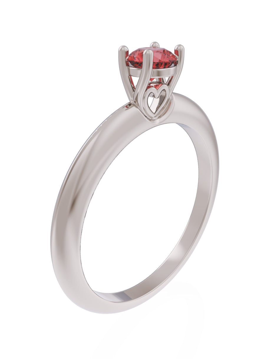 Anillo de Compromiso Eternidad de Oro 14k Zirconia Roja ZR8549-5