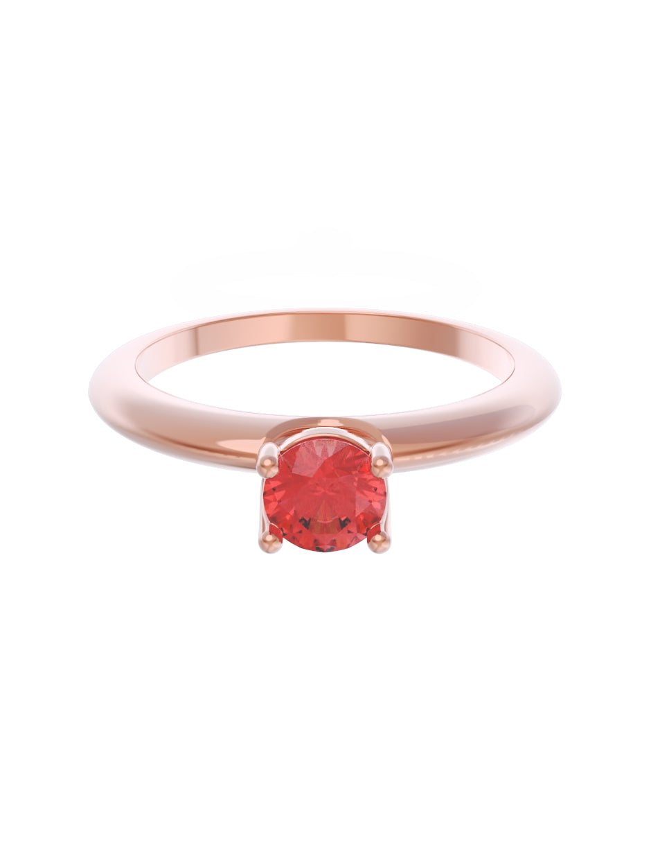 Anillo de Compromiso Eternidad de Oro 14k Zirconia Roja ZR8549-6