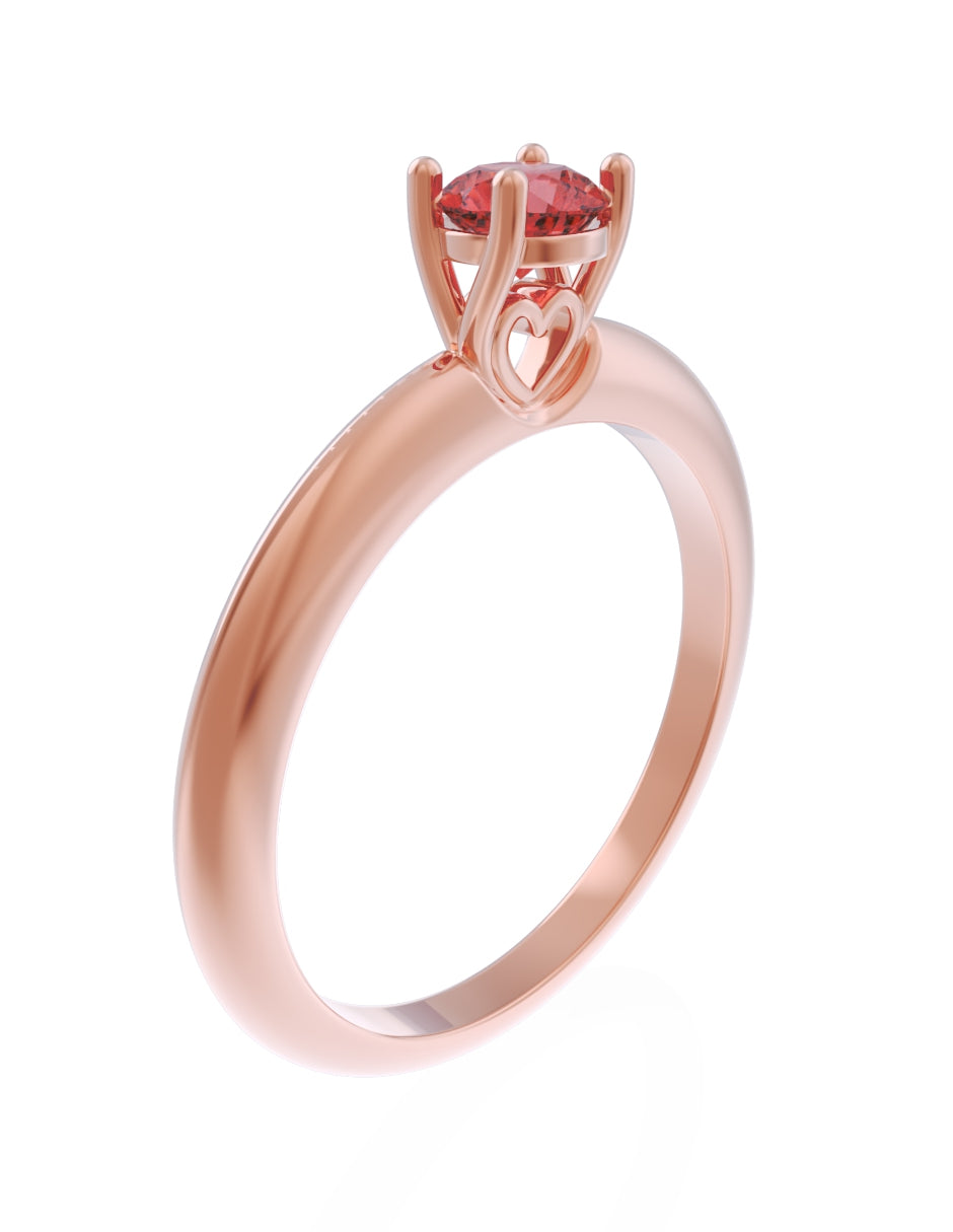 Anillo de Compromiso Eternidad de Oro 14k Zirconia Roja ZR8549-8