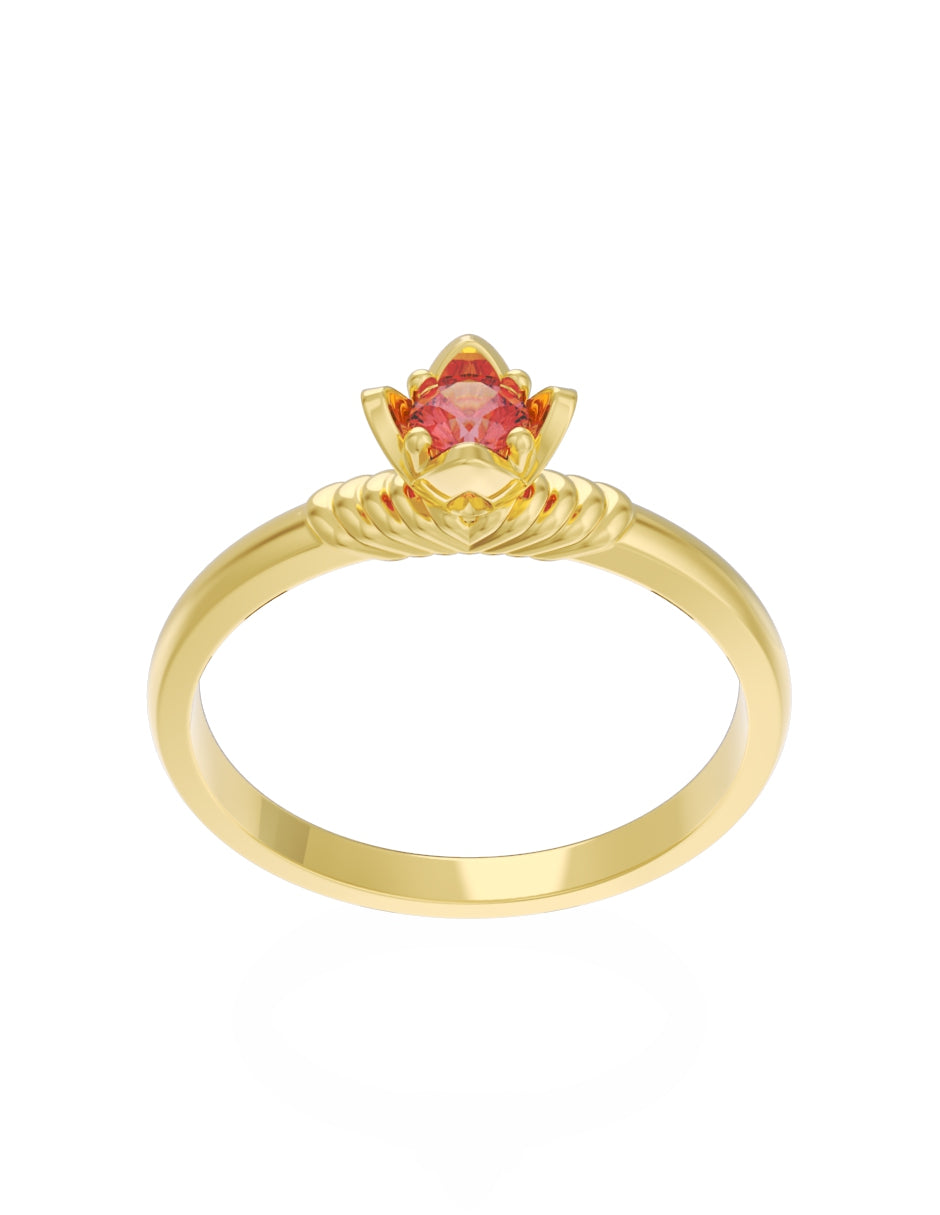 Anillo de Compromiso Eternidad de Oro 14k Zirconia Roja ZR8552-1