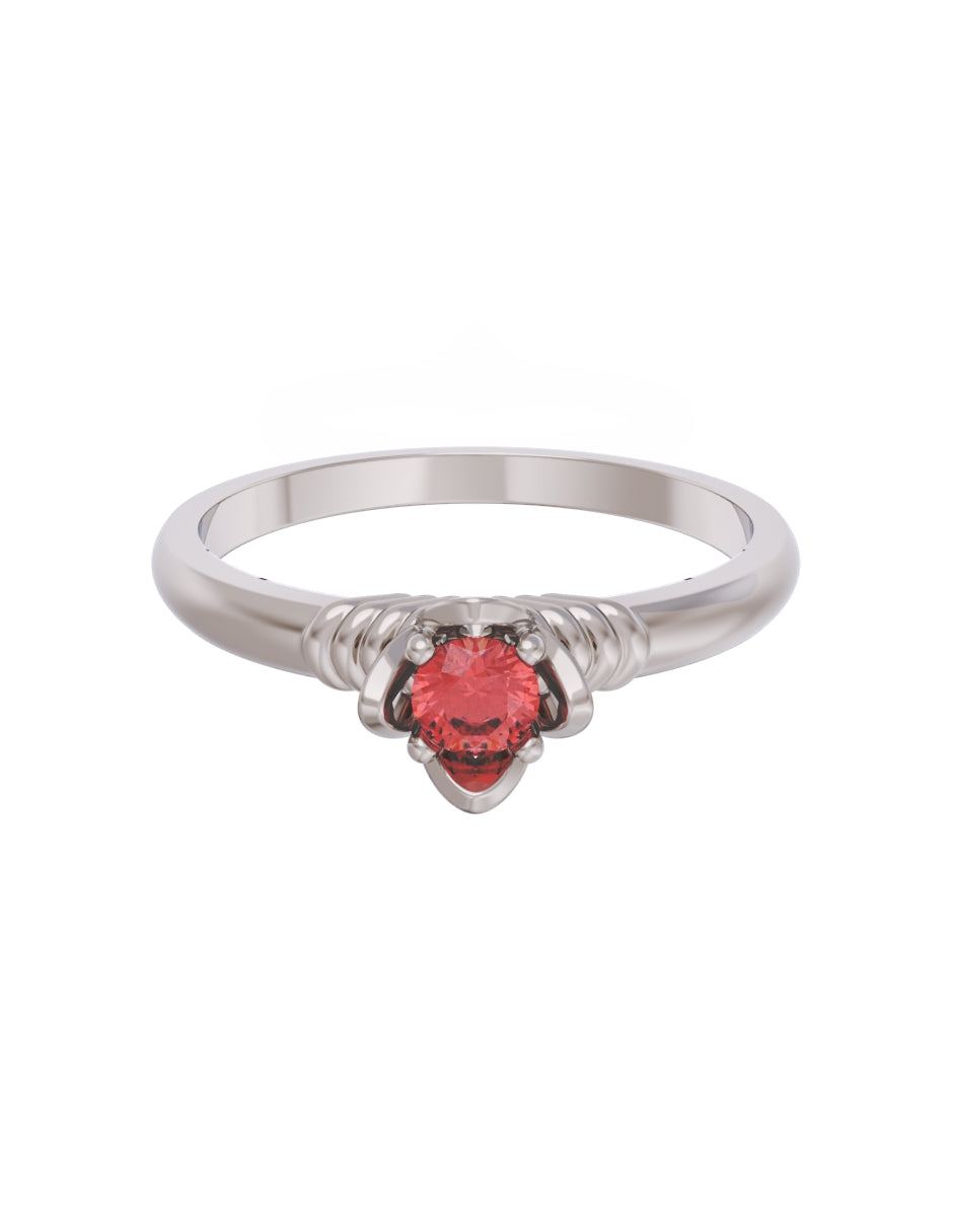 Anillo de Compromiso Eternidad de Oro 14k Zirconia Roja ZR8552-3
