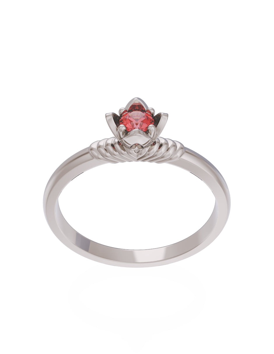 Anillo de Compromiso Eternidad de Oro 14k Zirconia Roja ZR8552-4