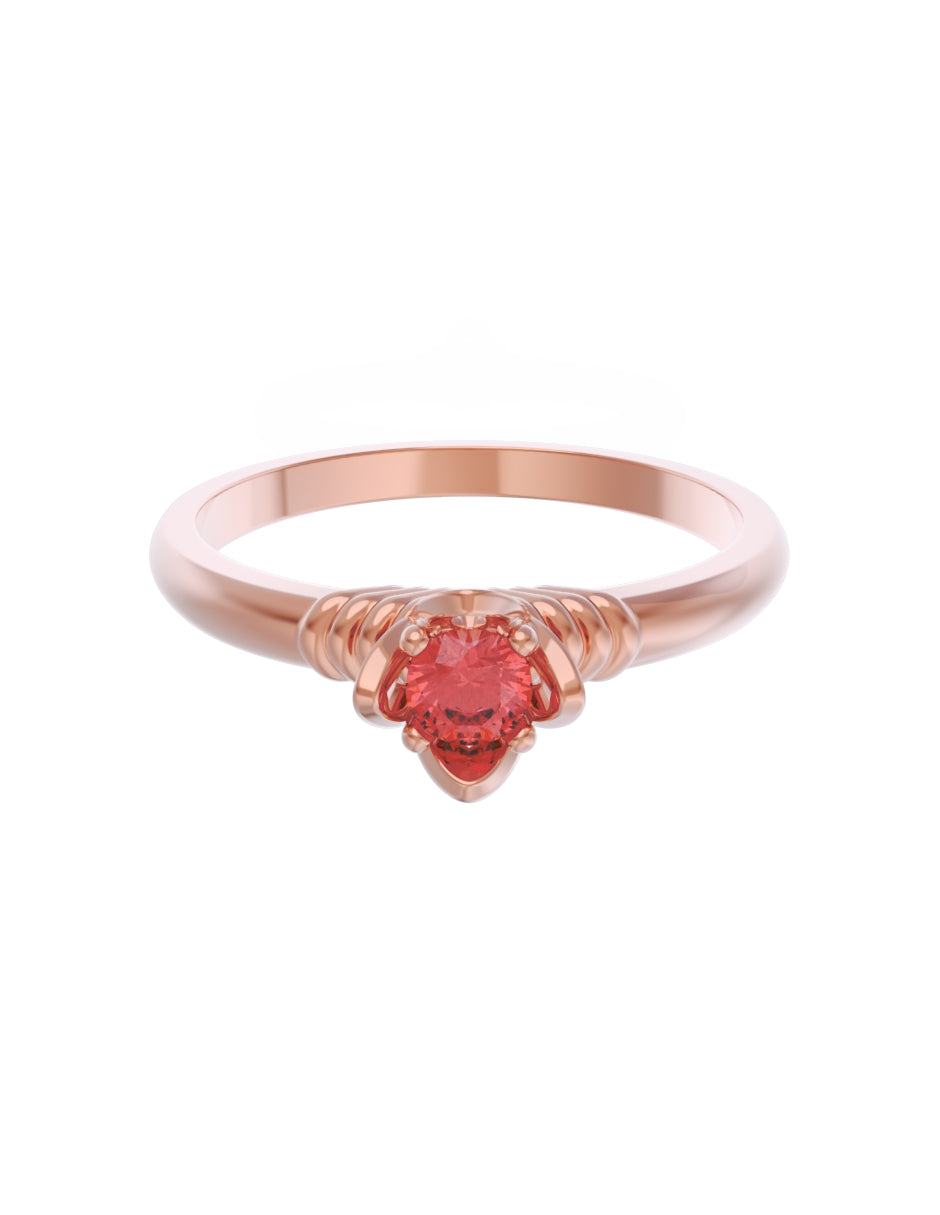 Anillo de Compromiso Eternidad de Oro 14k Zirconia Roja ZR8552-6
