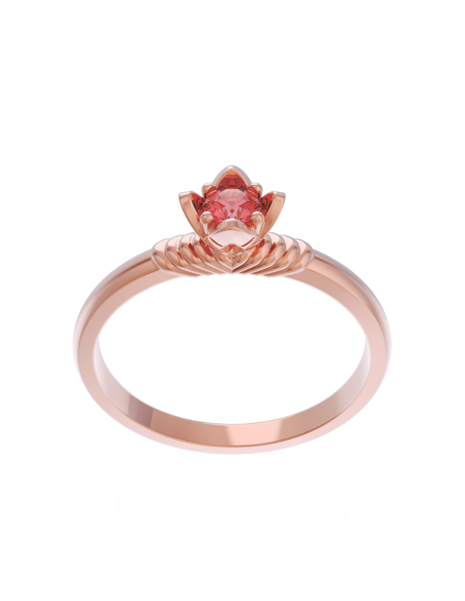Anillo de Compromiso Eternidad de Oro 14k Zirconia Roja ZR8552-7