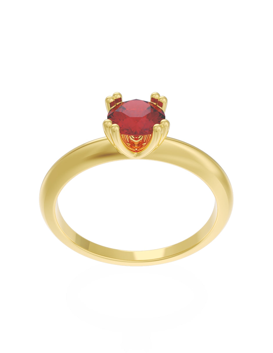 Anillo de Compromiso Eternidad de Oro 14k Zirconia Roja ZR8553-1