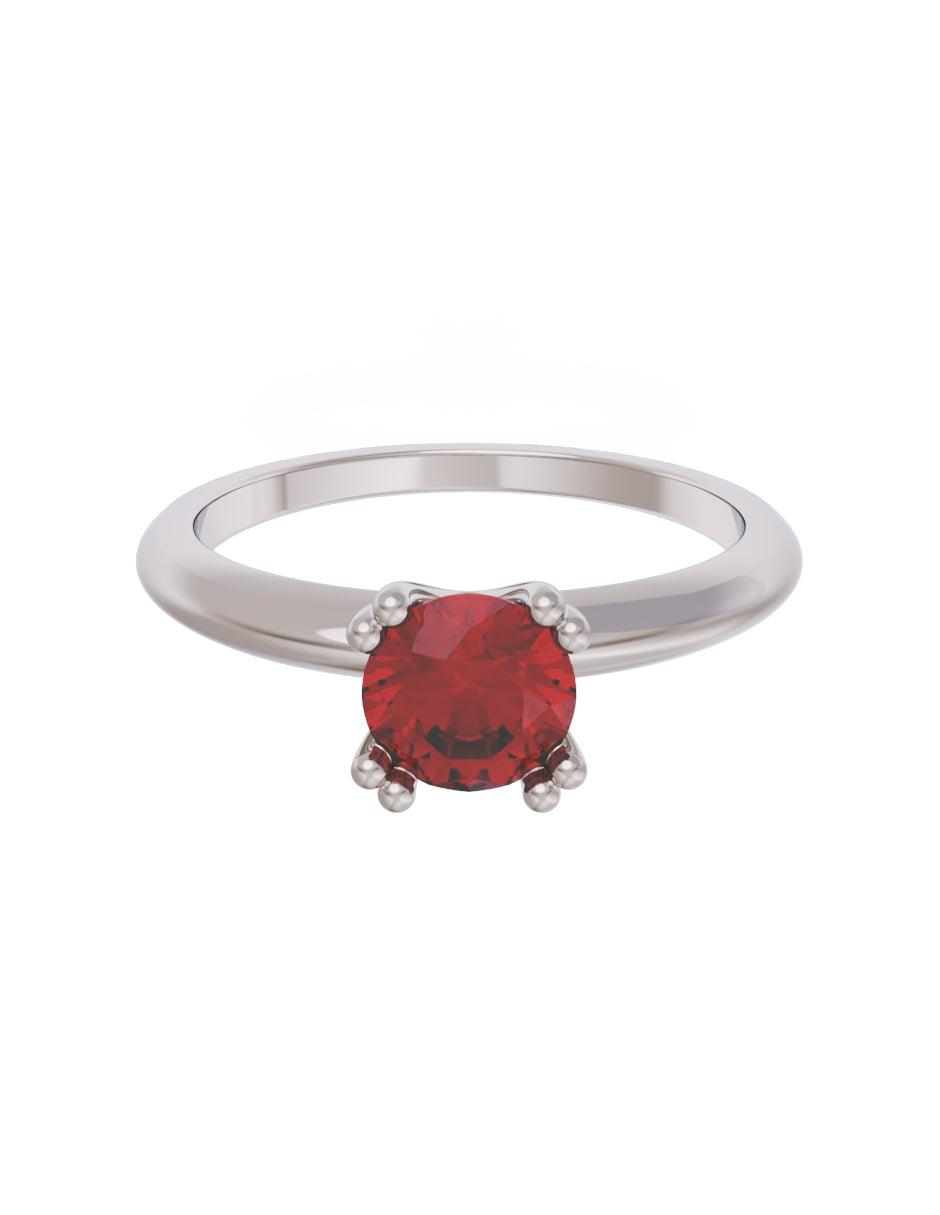 Anillo de Compromiso Eternidad de Oro 14k Zirconia Roja ZR8553-3