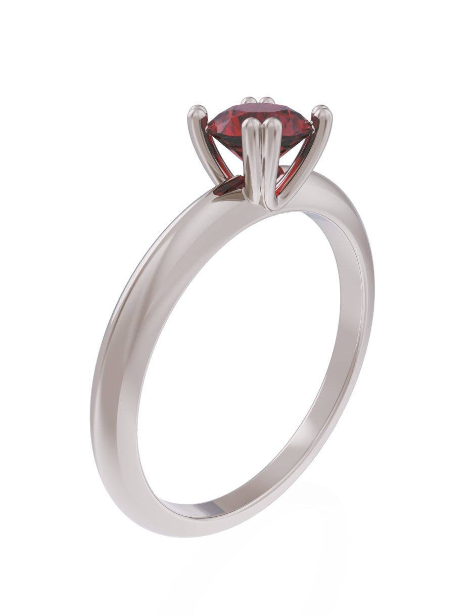 Anillo de Compromiso Eternidad de Oro 14k Zirconia Roja ZR8553-5