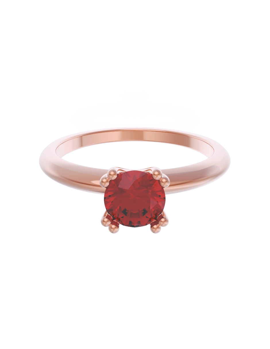 Anillo de Compromiso Eternidad de Oro 14k Zirconia Roja ZR8553-6
