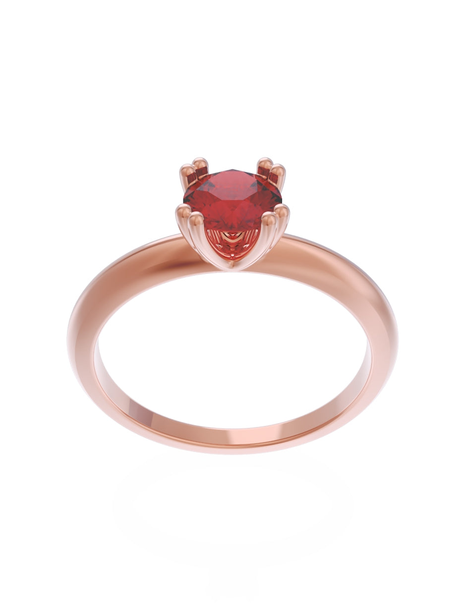 Anillo de Compromiso Eternidad de Oro 14k Zirconia Roja ZR8553-7