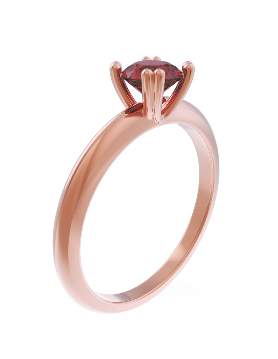 Anillo de Compromiso Eternidad de Oro 14k Zirconia Roja ZR8553-8