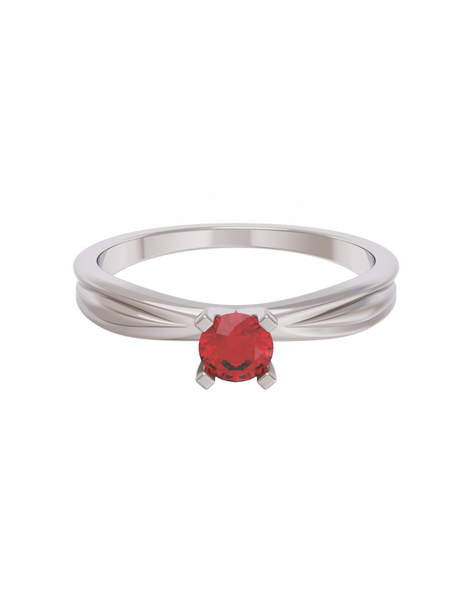 Anillo de Compromiso Eternidad de Oro 14k Zirconia Roja ZR8554-3