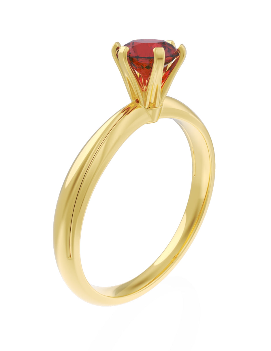 Anillo de Compromiso Eternidad de Oro 14k Zirconia Roja ZR8555-3