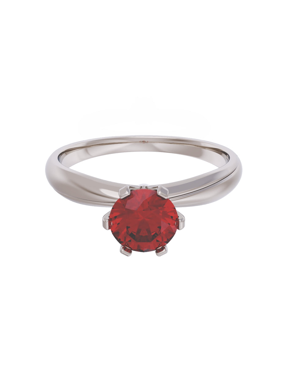 Anillo de Compromiso Eternidad de Oro 14k Zirconia Roja ZR8555-4