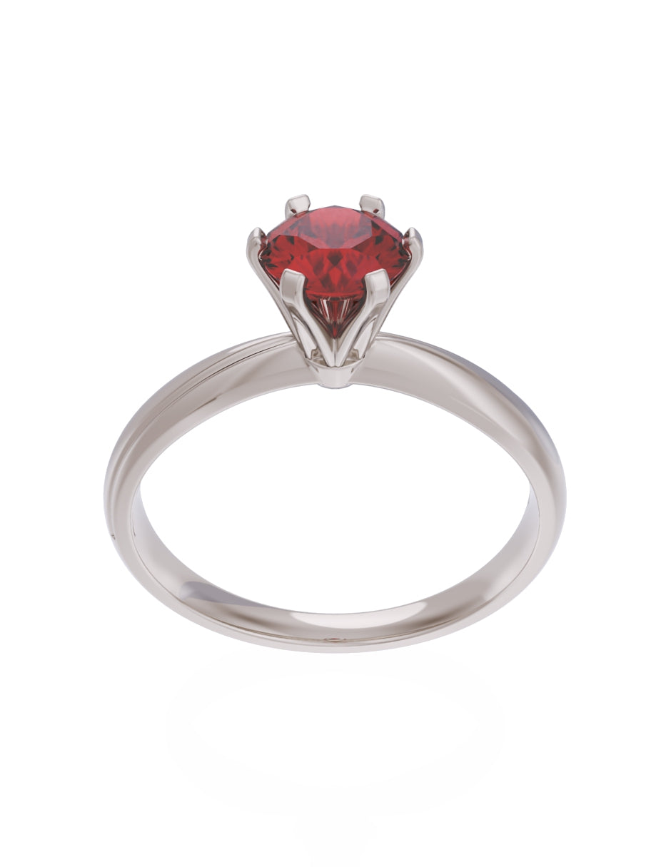 Anillo de Compromiso Eternidad de Oro 14k Zirconia Roja ZR8555-5
