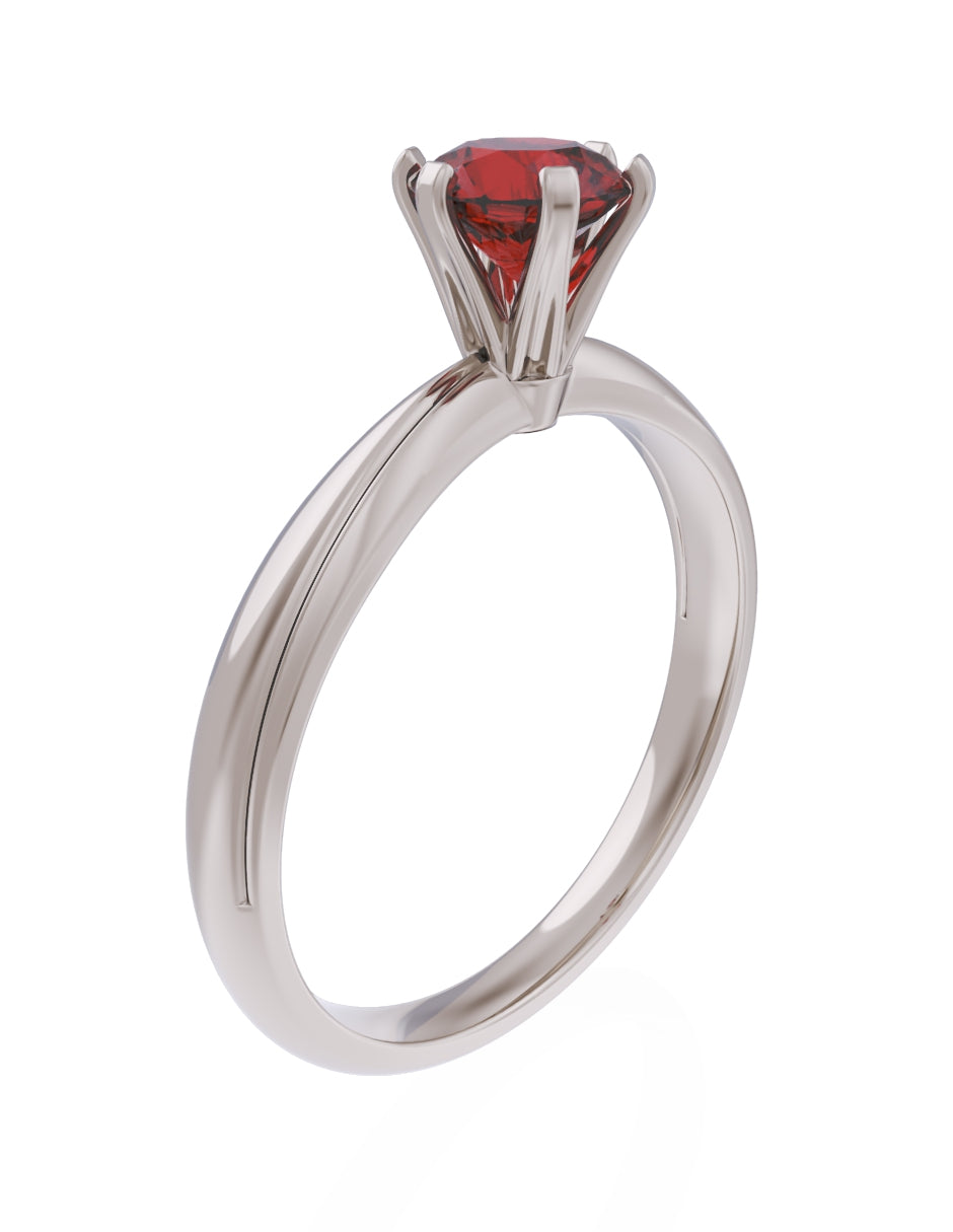 Anillo de Compromiso Eternidad de Oro 14k Zirconia Roja ZR8555-5