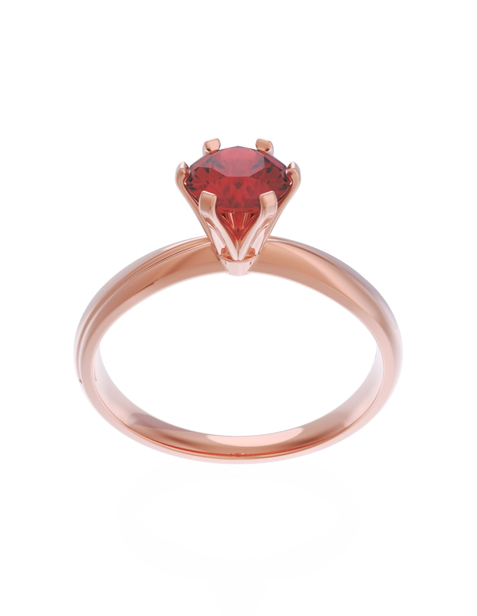 Anillo de Compromiso Eternidad de Oro 14k Zirconia Roja ZR8555-8