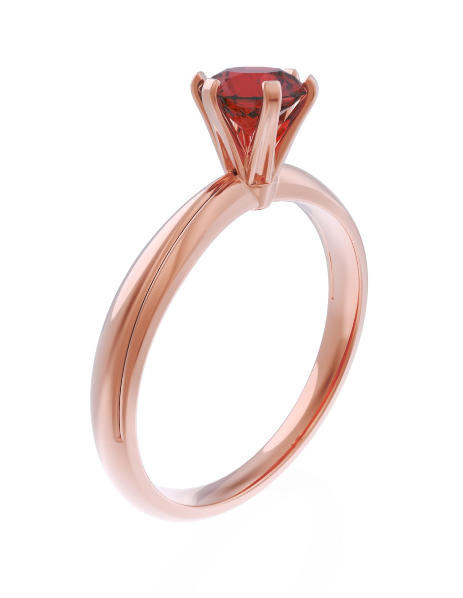 Anillo de Compromiso Eternidad de Oro 14k Zirconia Roja ZR8555-9