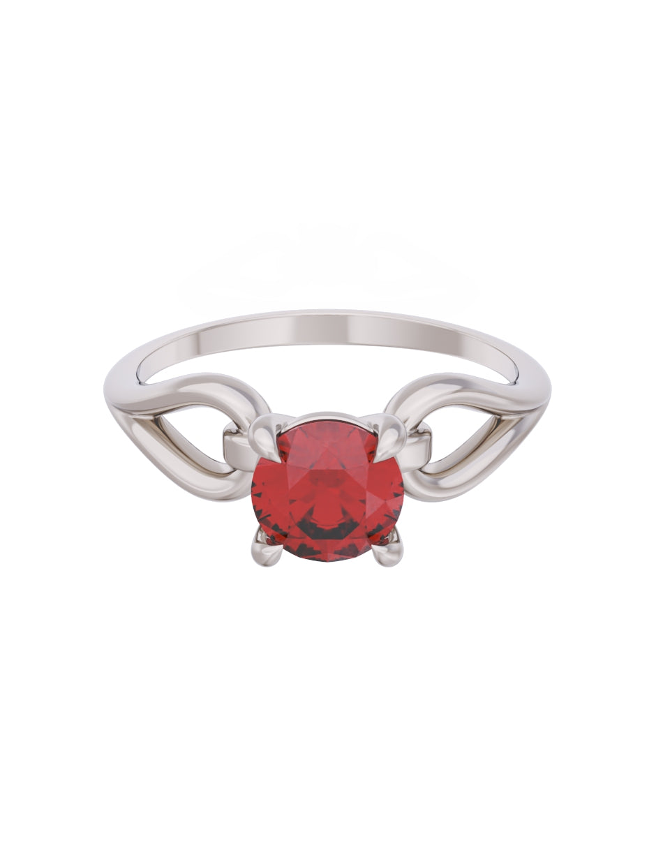 Anillo de Compromiso Eternidad de Oro 14k Zirconia Roja ZR8557-3