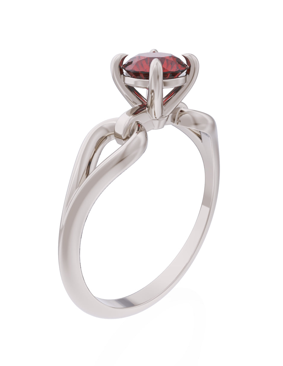 Anillo de Compromiso Eternidad de Oro 14k Zirconia Roja ZR8557-5