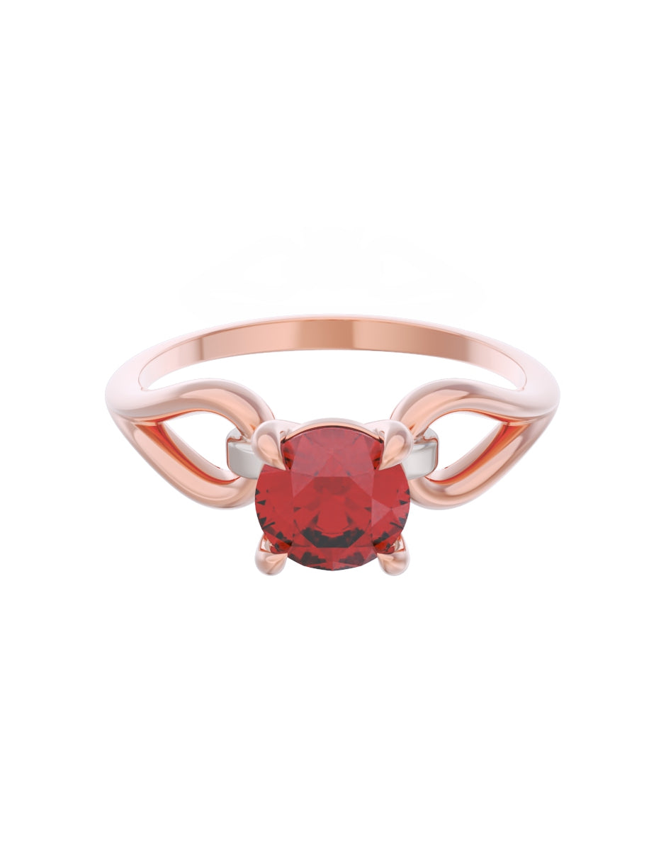 Anillo de Compromiso Eternidad de Oro 14k Zirconia Roja ZR8557-6
