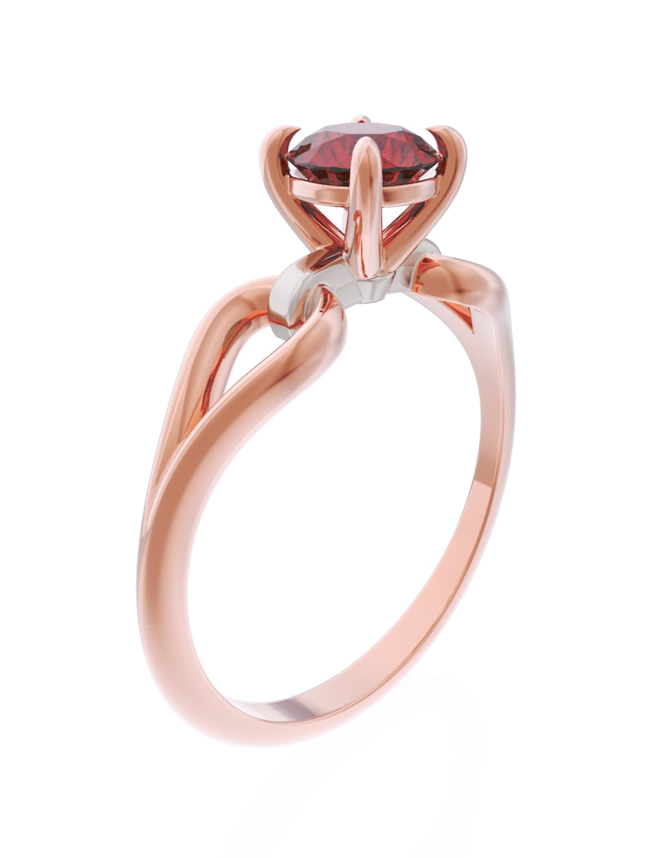 Anillo de Compromiso Eternidad de Oro 14k Zirconia Roja ZR8557-8