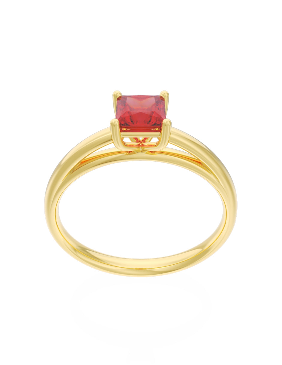 Anillo de Compromiso Eternidad de Oro 14k Zirconia Roja ZR8564-1