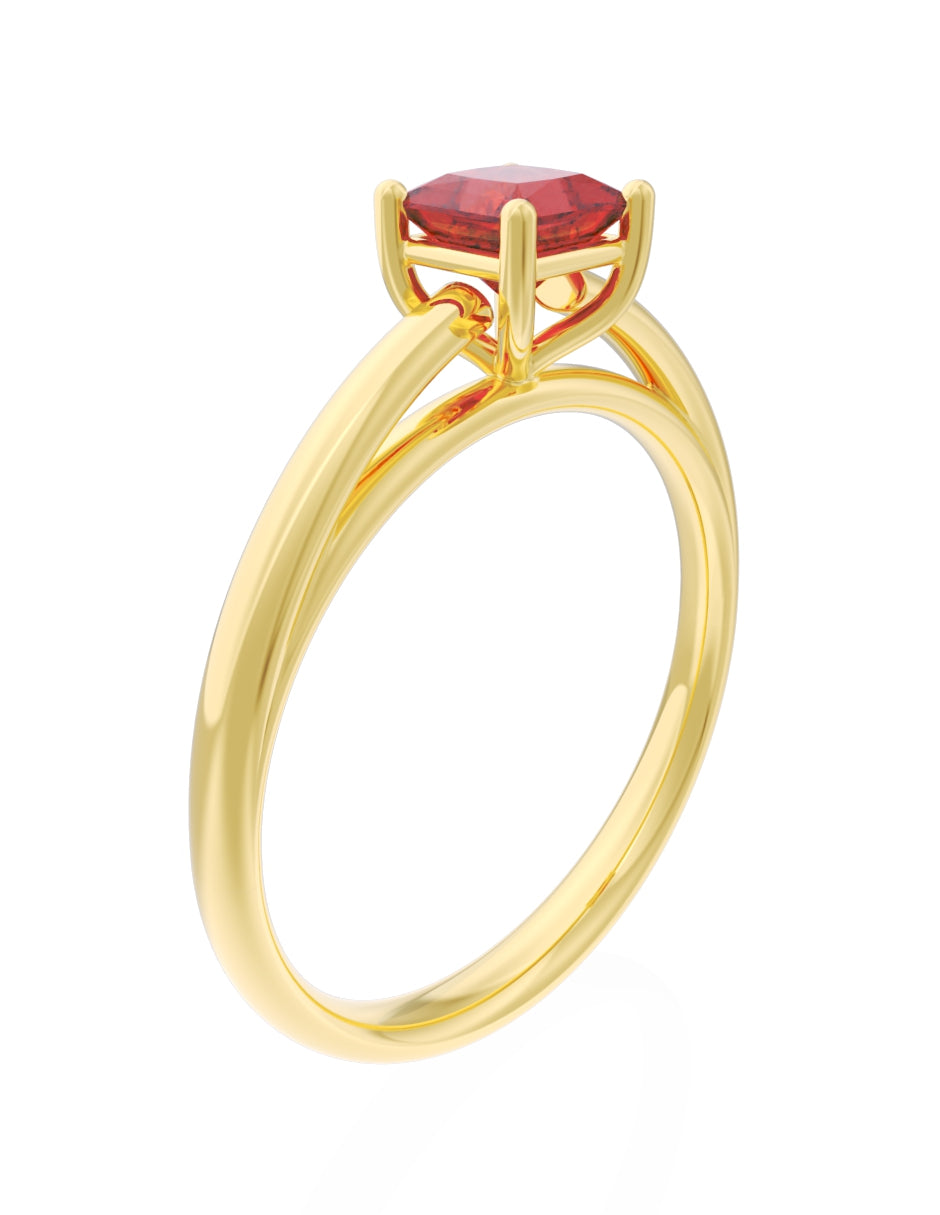 Anillo de Compromiso Eternidad de Oro 14k Zirconia Roja ZR8564-2