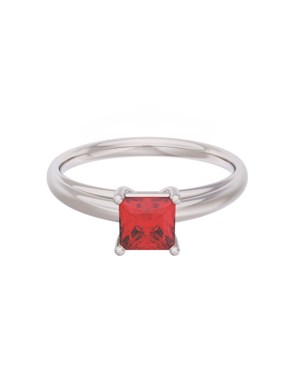 Anillo de Compromiso Eternidad de Oro 14k Zirconia Roja ZR8564-3