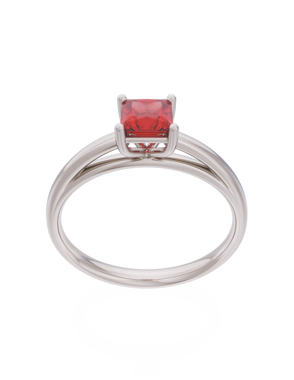Anillo de Compromiso Eternidad de Oro 14k Zirconia Roja ZR8564-4