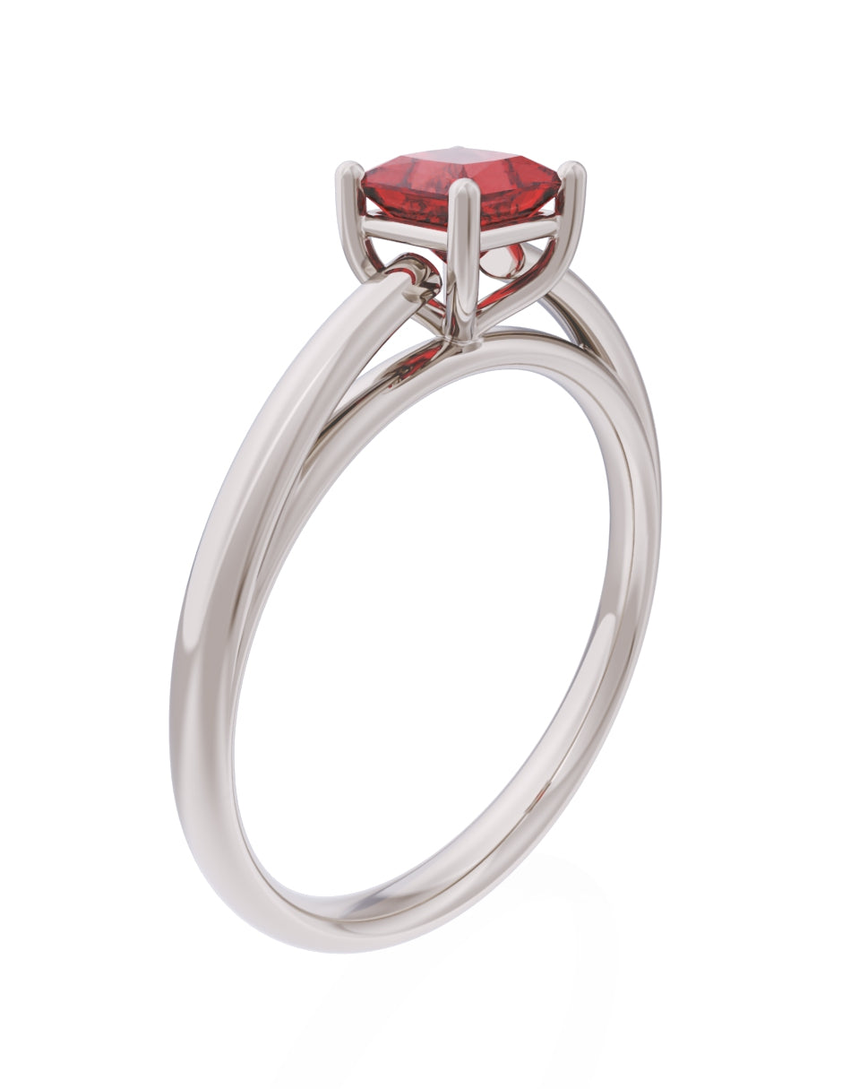 Anillo de Compromiso Eternidad de Oro 14k Zirconia Roja ZR8564-5