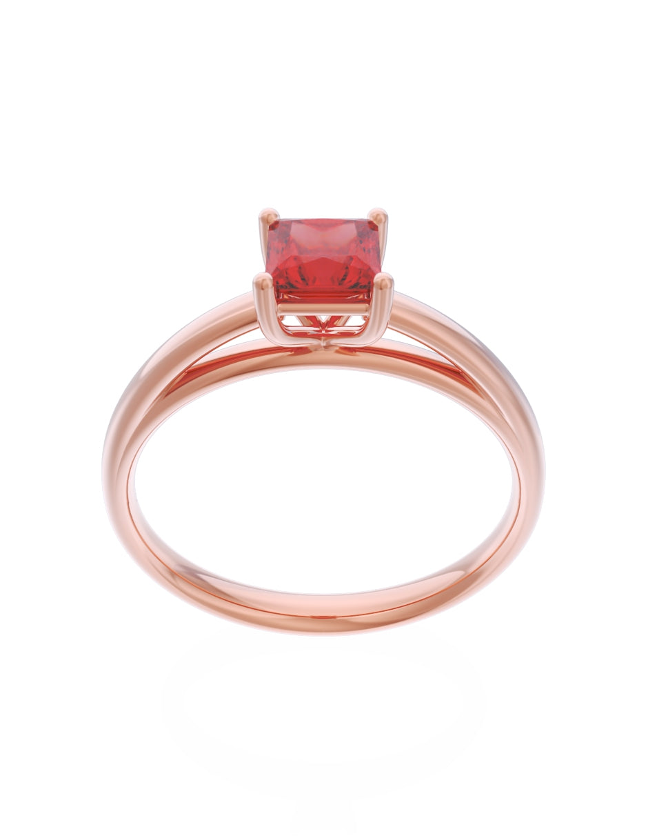 Anillo de Compromiso Eternidad de Oro 14k Zirconia Roja ZR8564-7