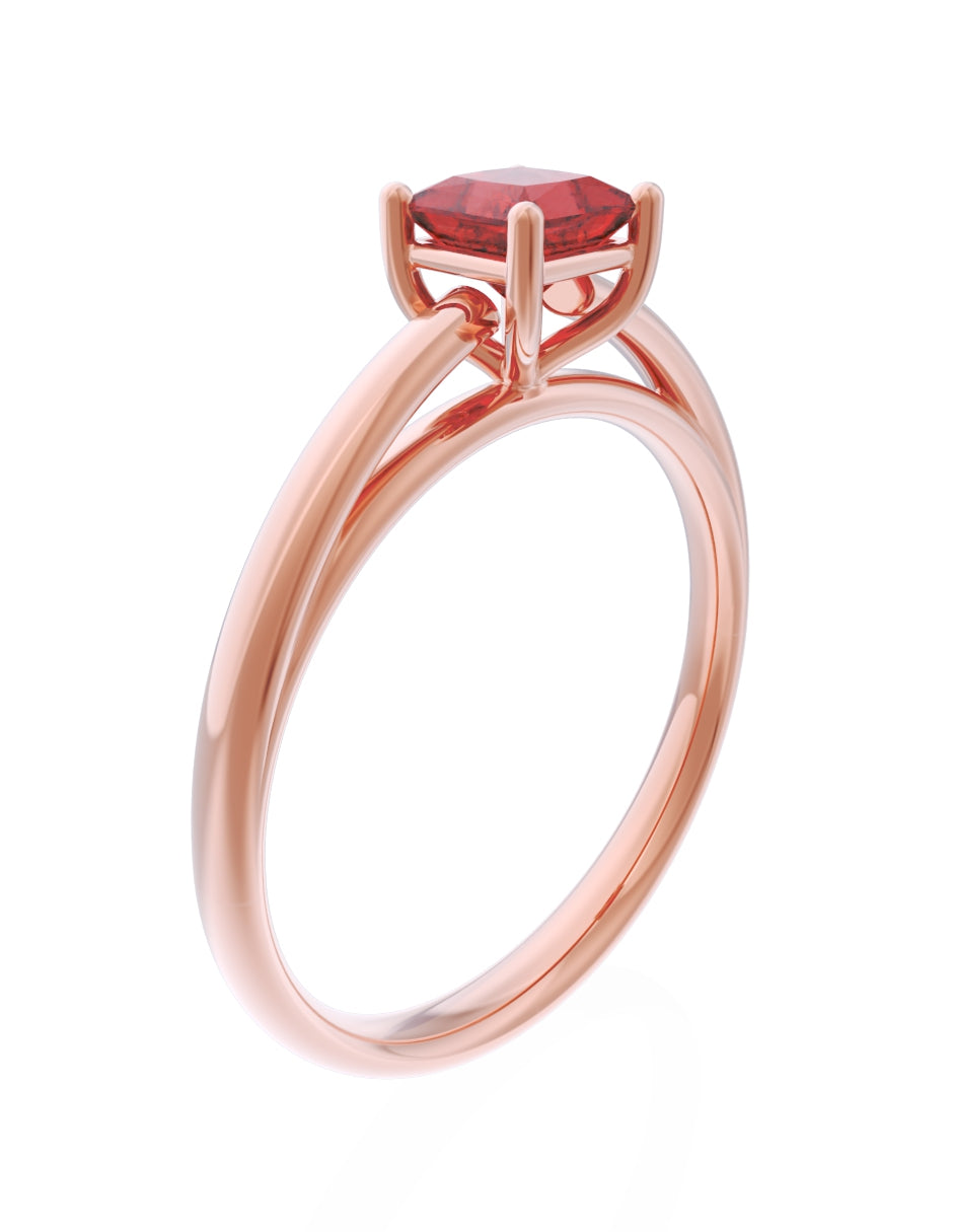 Anillo de Compromiso Eternidad de Oro 14k Zirconia Roja ZR8564-8