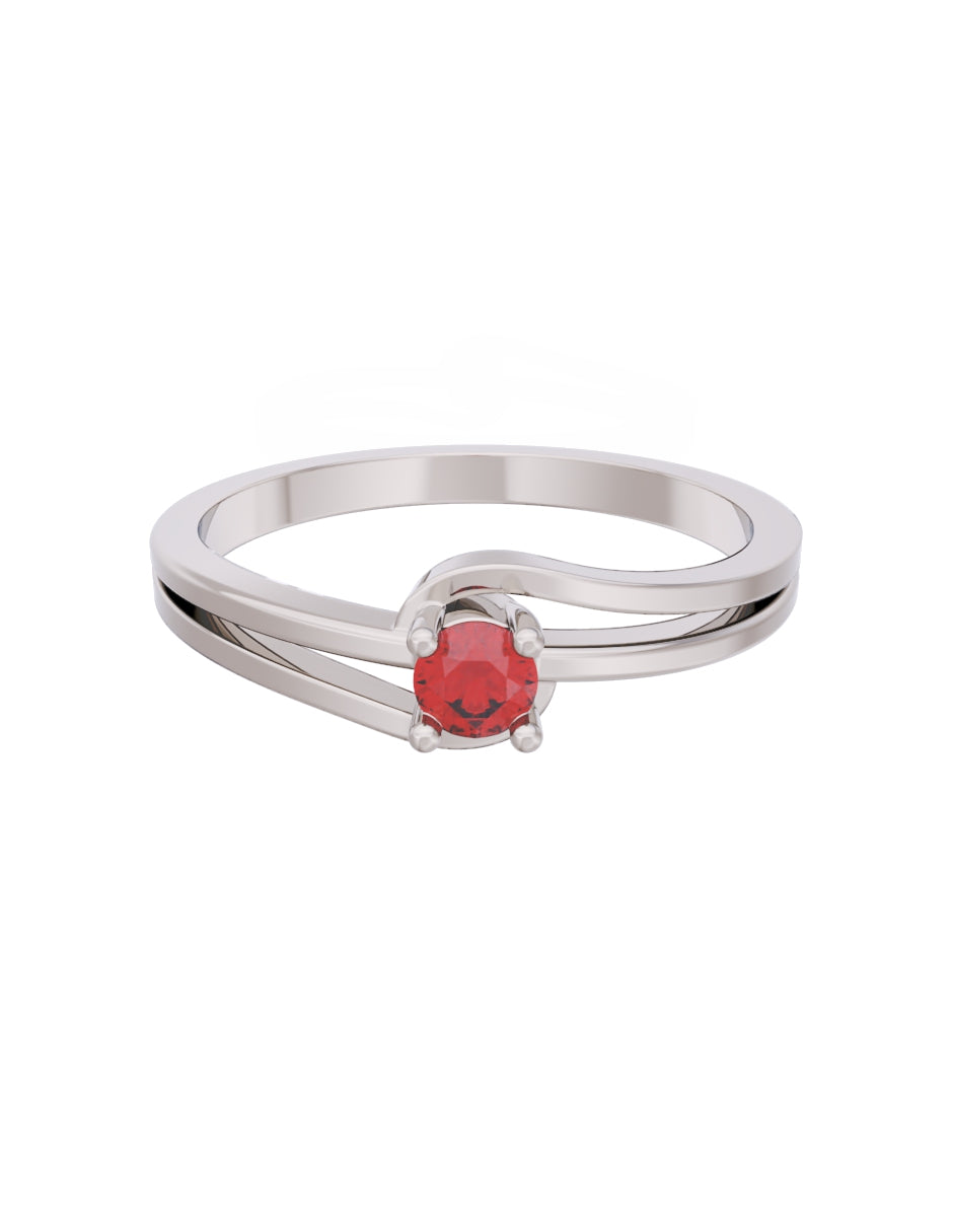 Anillo de Compromiso Eternidad de Oro 14k Zirconia Roja ZR8566-3