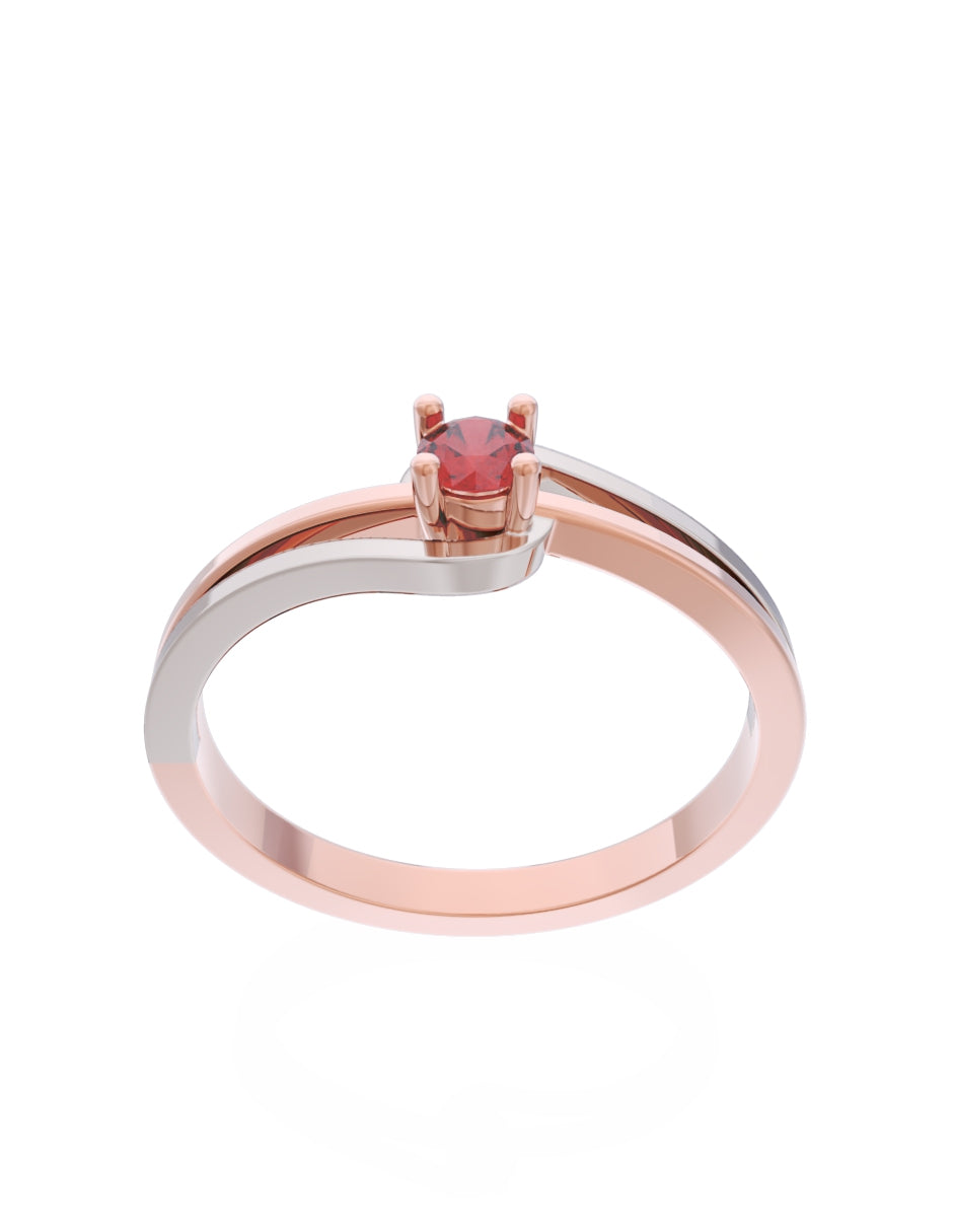 Anillo de Compromiso Eternidad de Oro 14k Zirconia Roja ZR8566-7