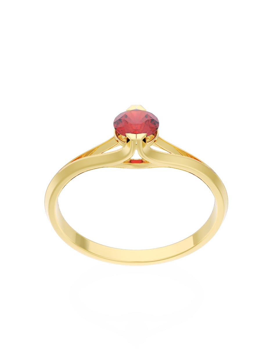 Anillo de Compromiso Eternidad de Oro 14k Zirconia Roja ZR8569-1
