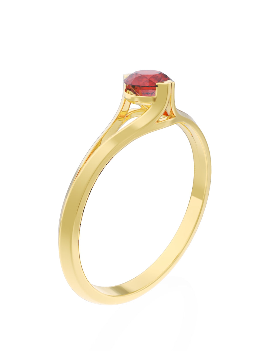 Anillo de Compromiso Eternidad de Oro 14k Zirconia Roja ZR8569-2