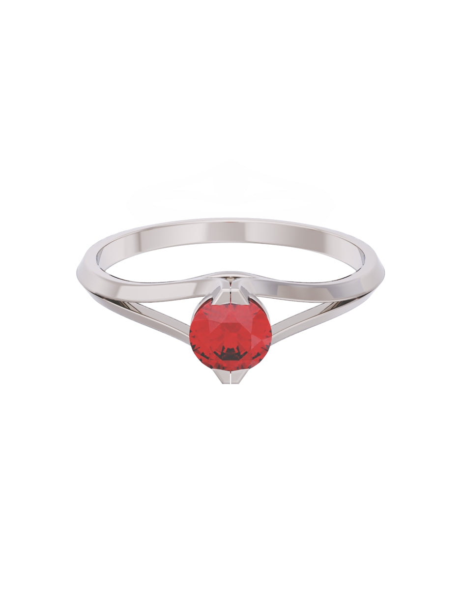 Anillo de Compromiso Eternidad de Oro 14k Zirconia Roja ZR8569-3