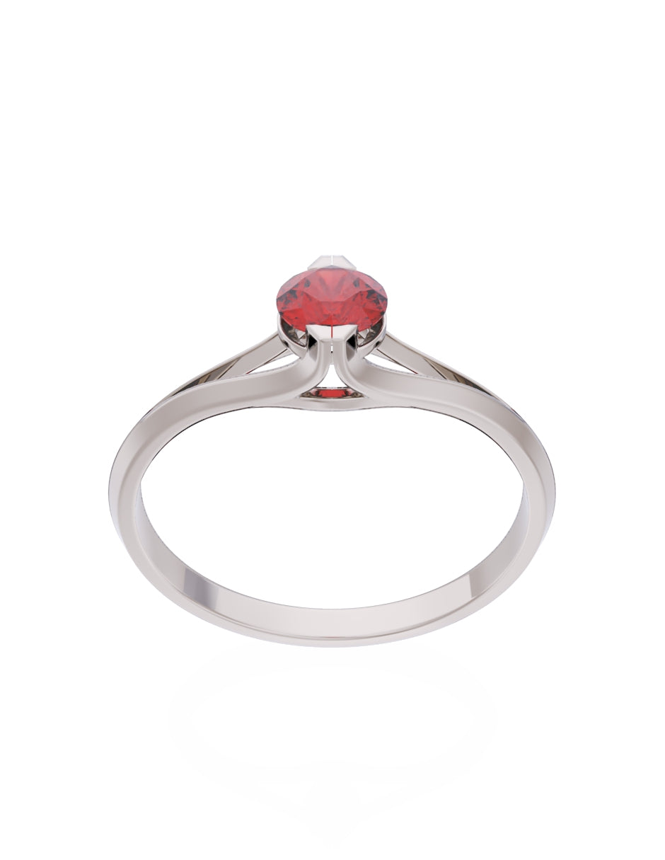 Anillo de Compromiso Eternidad de Oro 14k Zirconia Roja ZR8569-4