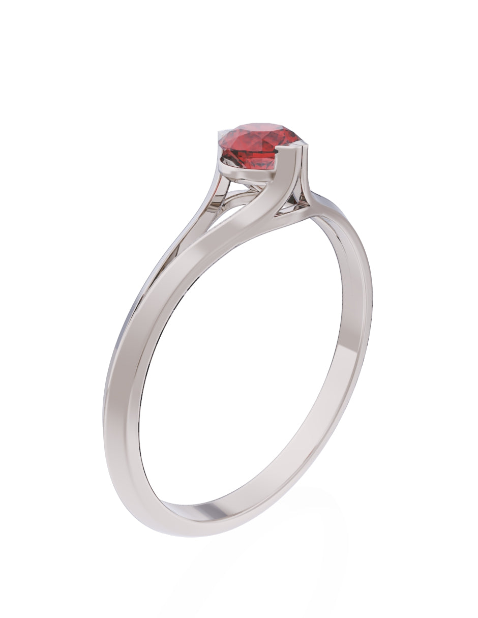 Anillo de Compromiso Eternidad de Oro 14k Zirconia Roja ZR8569-5