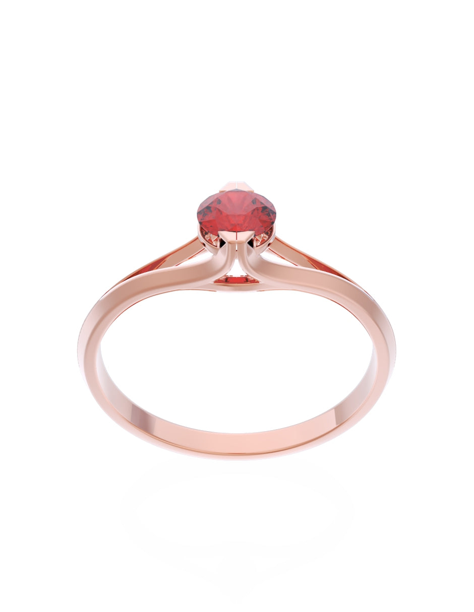 Anillo de Compromiso Eternidad de Oro 14k Zirconia Roja ZR8569-7