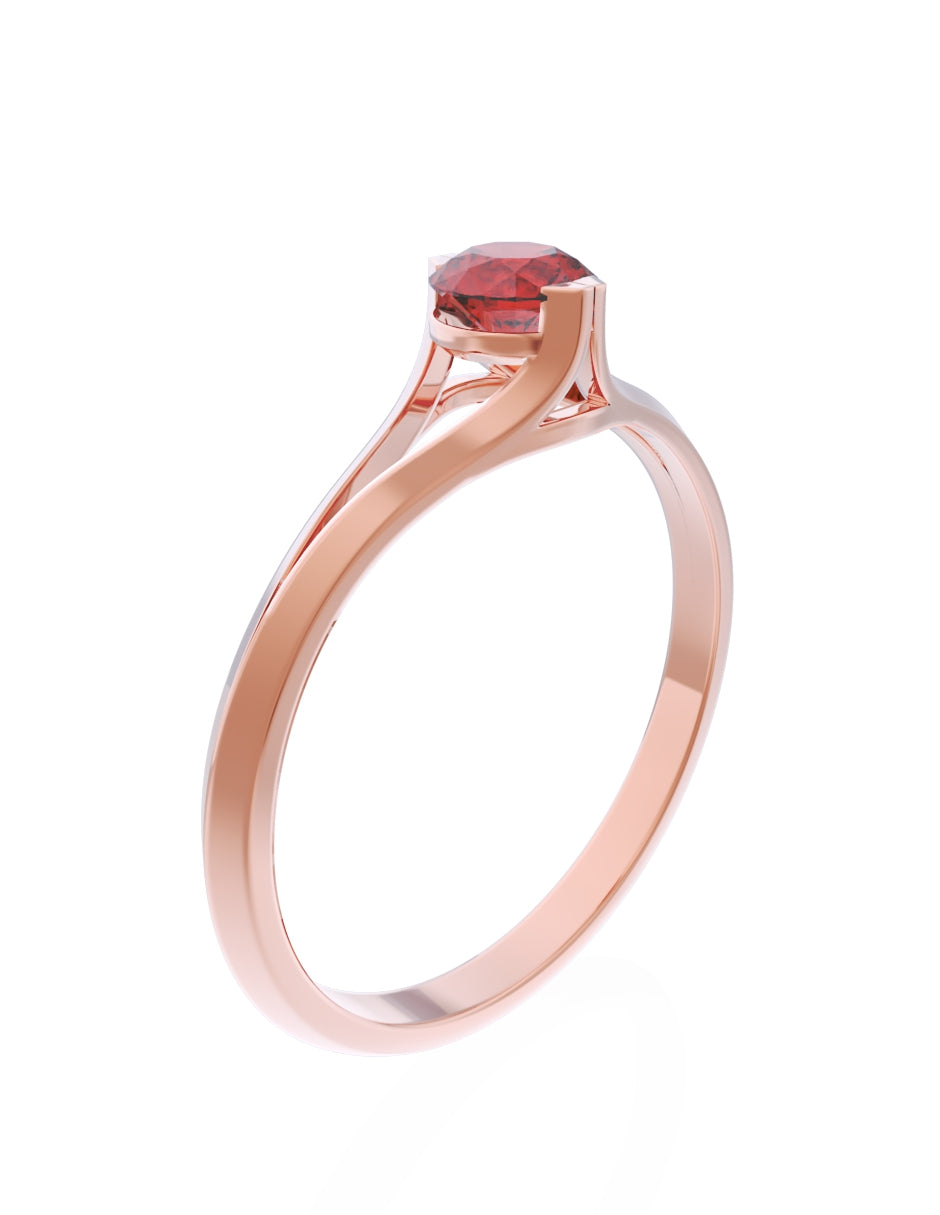 Anillo de Compromiso Eternidad de Oro 14k Zirconia Roja ZR8569-8