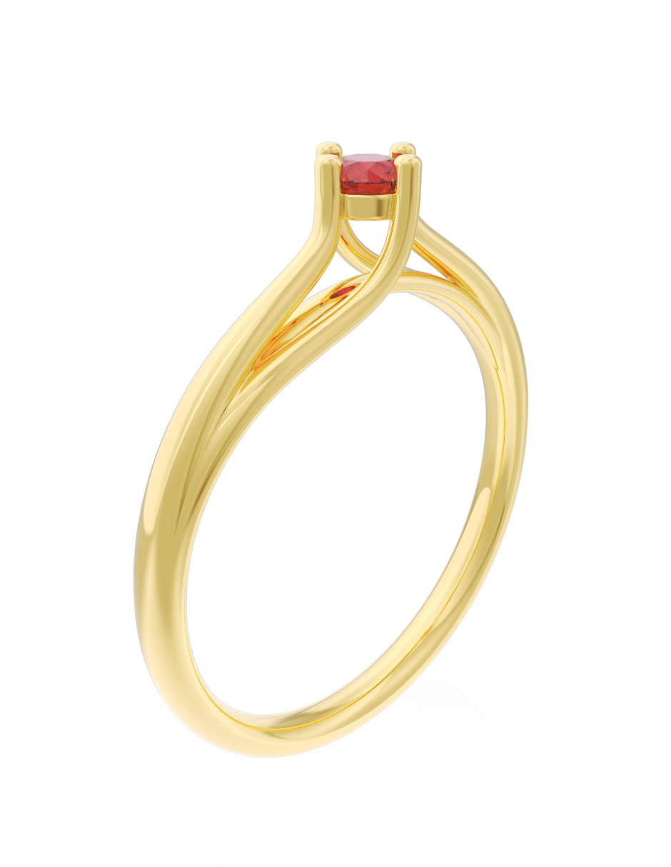 Anillo de Compromiso Eternidad de Oro 14k Zirconia Roja ZR8571-2